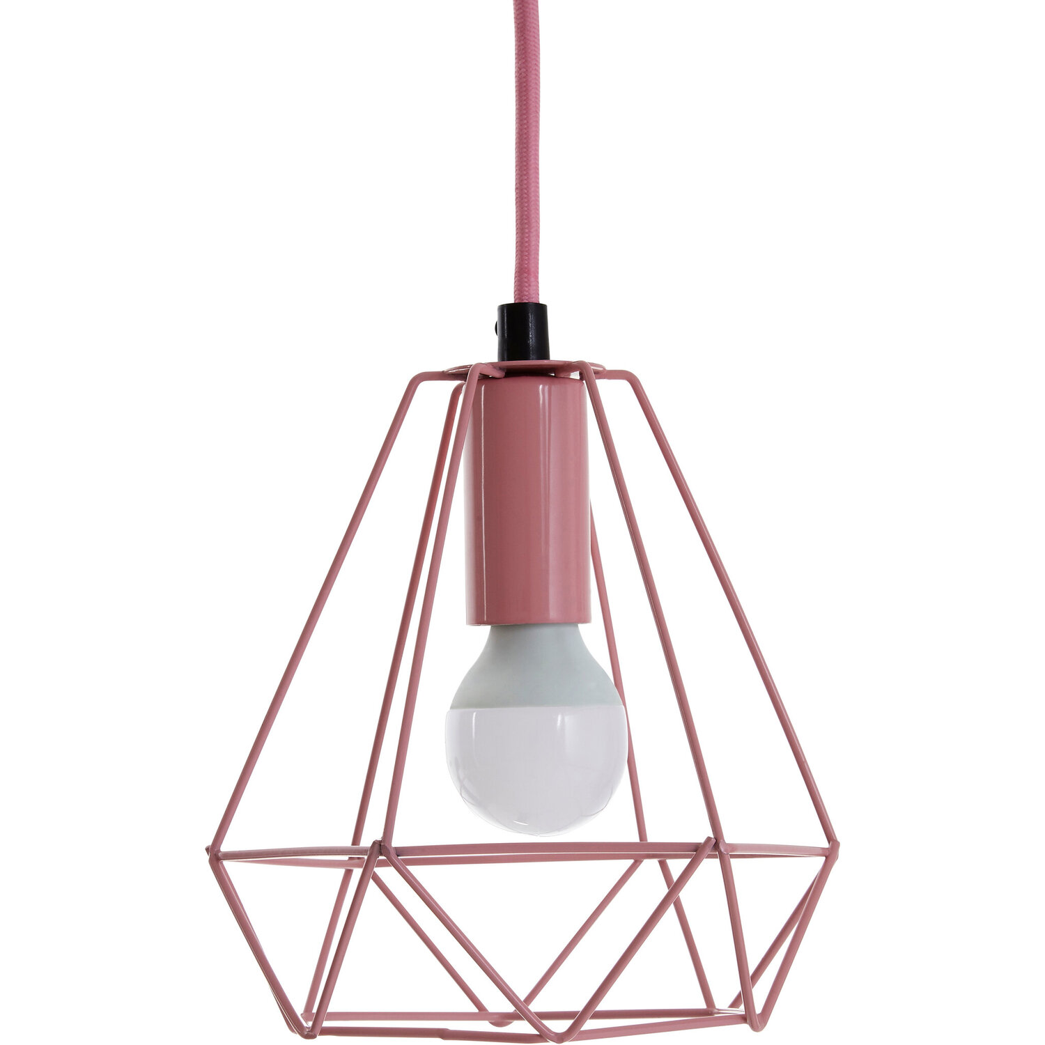 Beli Pink Metal Wire Pendant Light - Pink