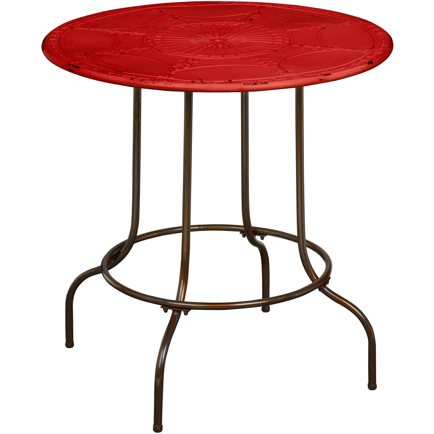 Artisan Red Metal Table - Red