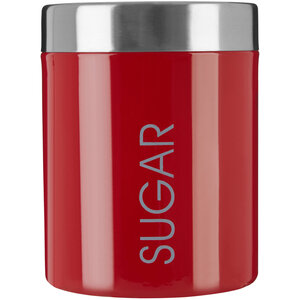 Red Enamel Sugar Canister