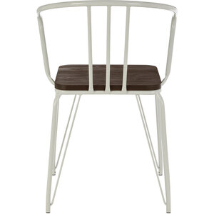 District White Metal And Elm Wood Armchair