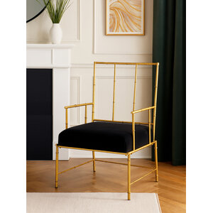 Monroe Gold and Black Velvet Accent Chair