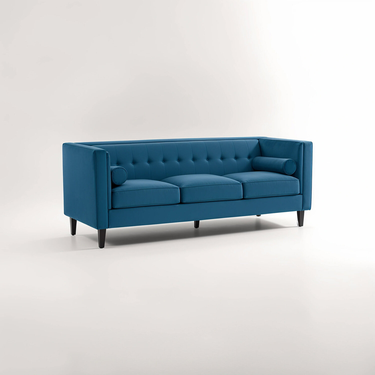 Helia 3 Seat Blue Velvet Sofa - Blue