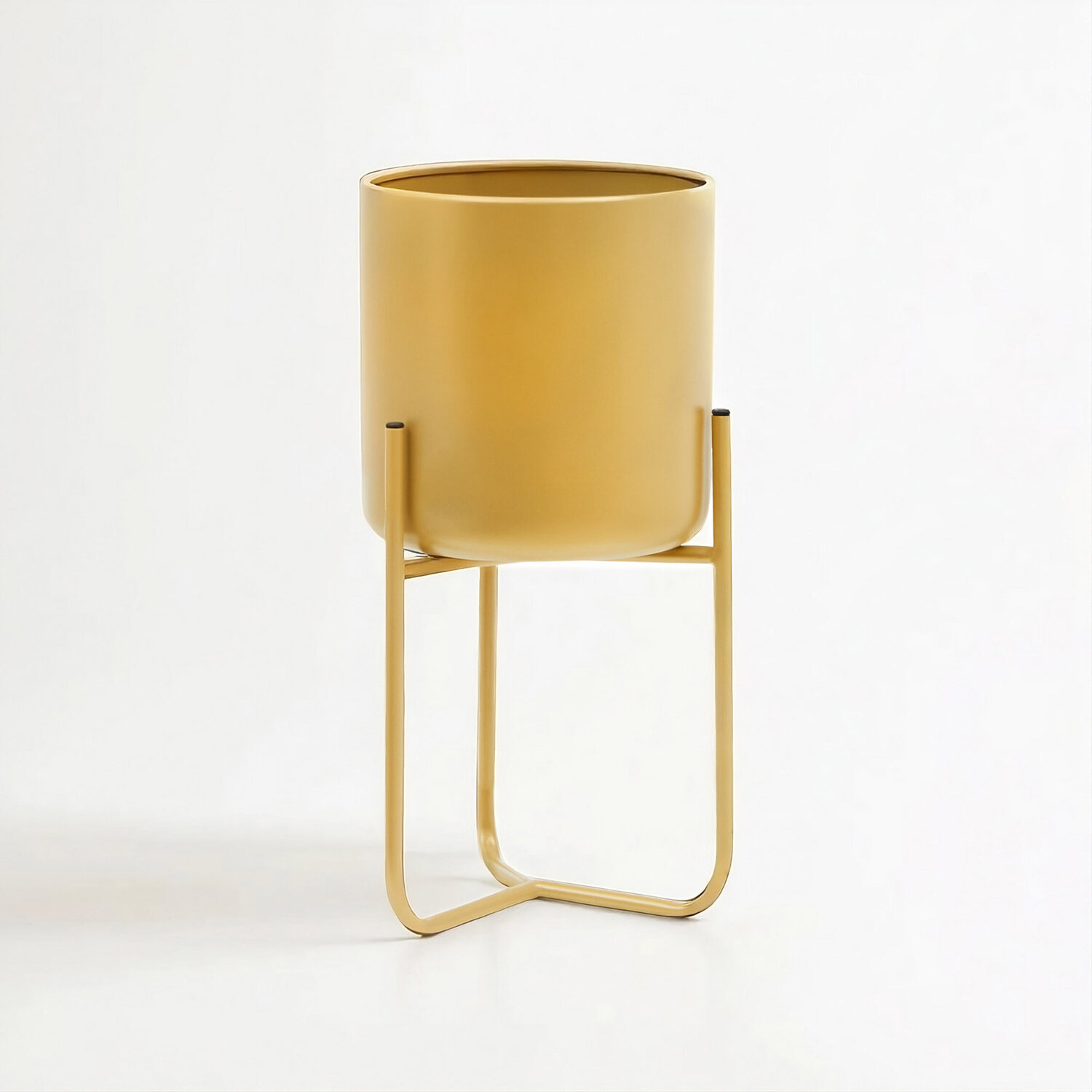 Avento Small Gold Finish Floor Planter - Gold