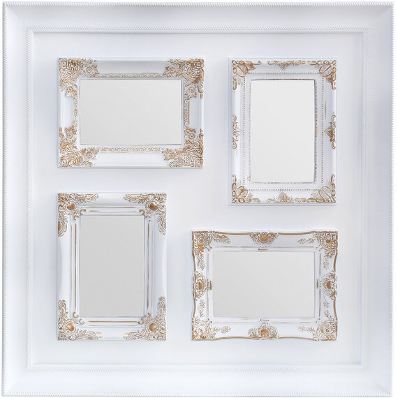 Maren Vintage Style White & Gold 4 Photo Frame