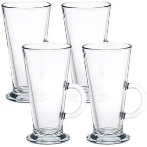 260ml Clear Glass Hot Chocolate & Latte Mugs - Set of 4