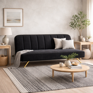 Malahide Velvet Compact Sofa Bed with Gold Metal Legs