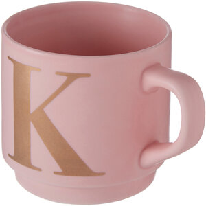 Signet Pink Monogram Mug, K