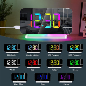 Projection Alarm Clock Rotatable LED Mirror Display