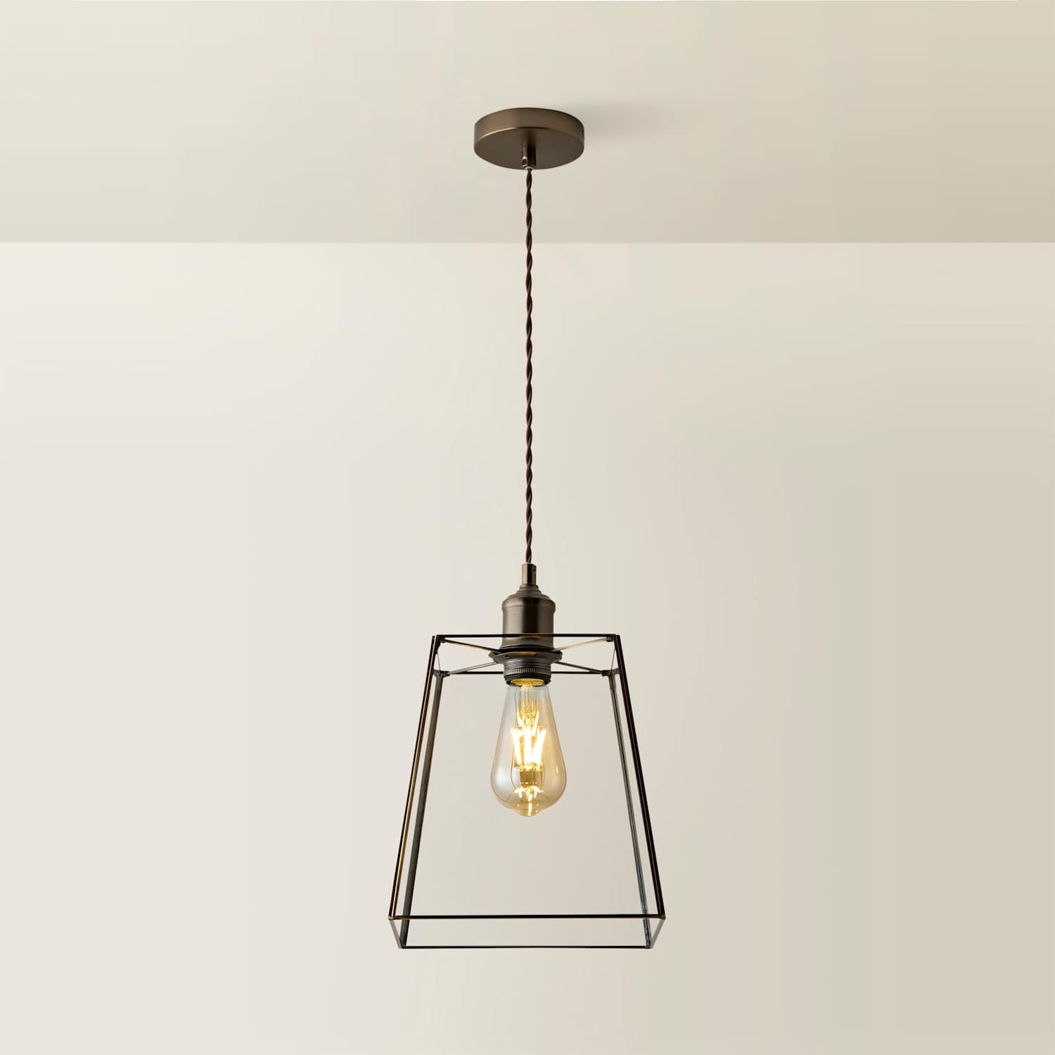 Valuelights Unisex Bronze Susie Glass Lantern Lamp Shade Single Drop Ceiling Pendant Light In - Image 6