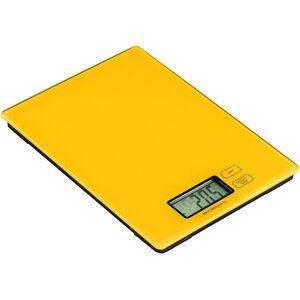 Zing Yellow Glass Rectangular Kitchen Scale