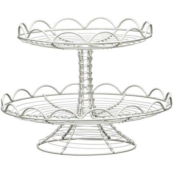 2 Tier Cream Wire Cup Cake Stand