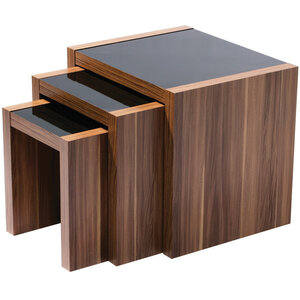 Fargo Walnut Veneer Nest Of 3 Tables