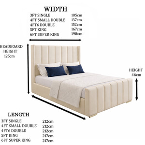 Plush Velvet Wingback Upholstered Panel Bed Frame