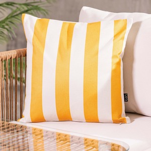 2 Pack Cushion 43x43 Kyoto Fabric, Stripe, Yellow