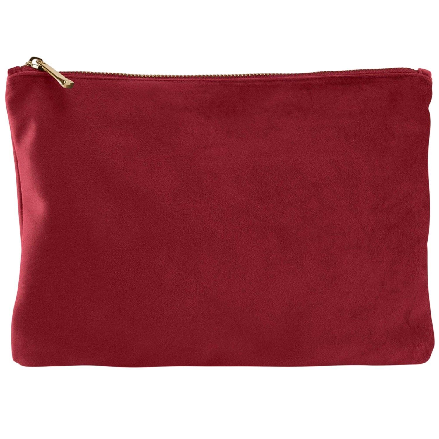 Bagbase Plain Velvet Pouch - Ruby Red