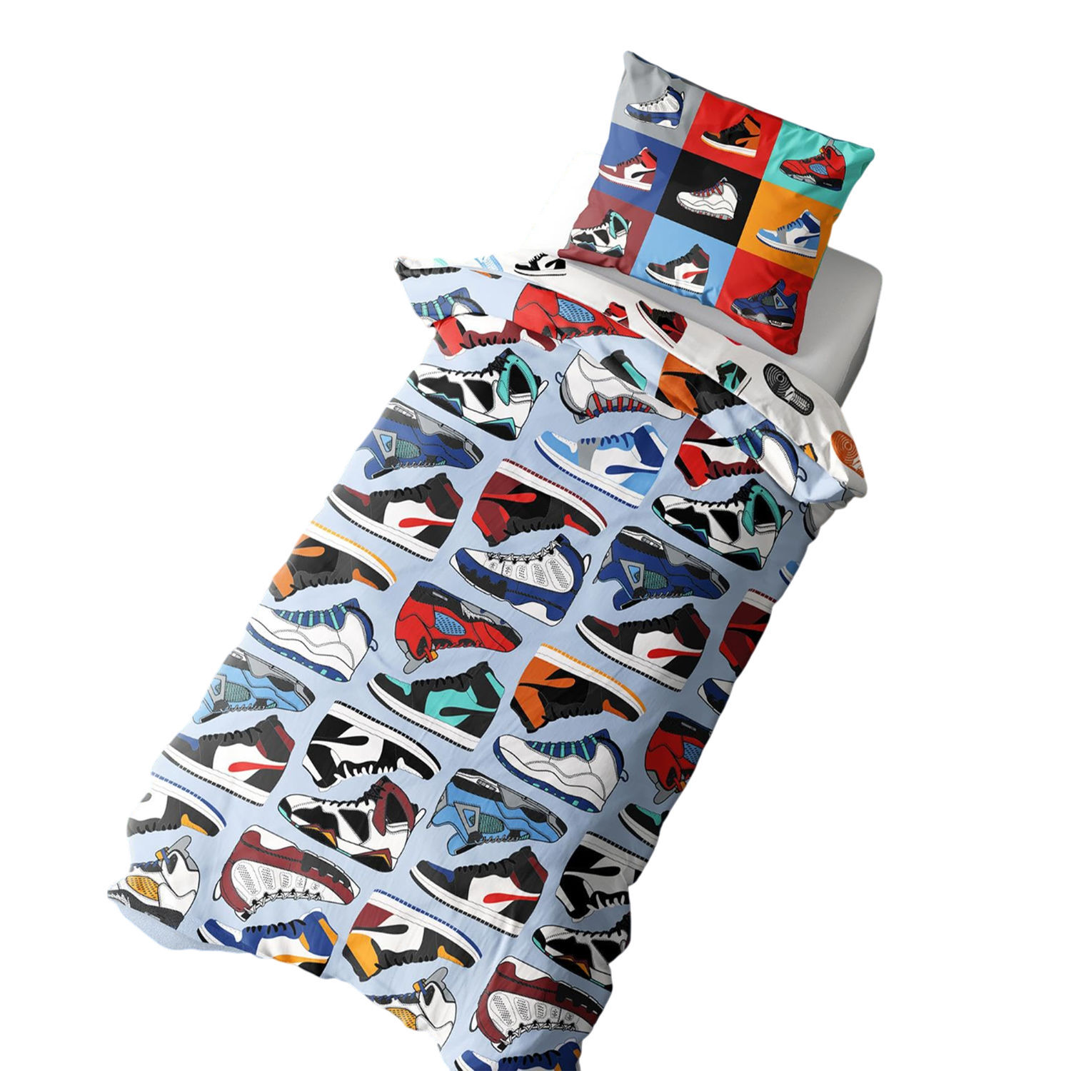 K Collection Sneaker City Reversible Duvet Set - Multicoloured