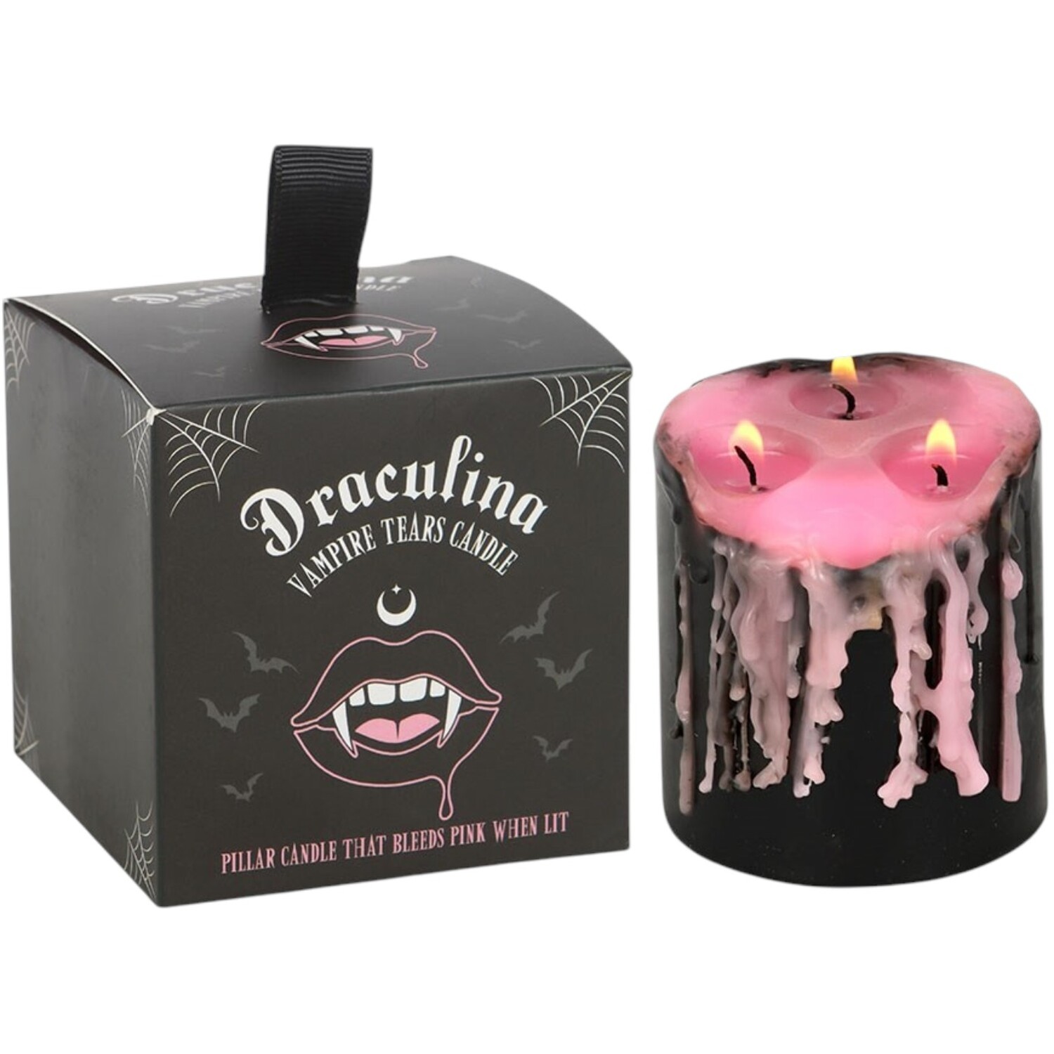 Gothic Gifts Small Pink Vampire Tears Pillar Candle