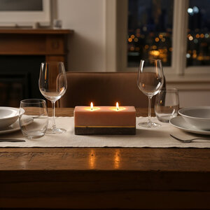 Kira Marble Twin Tealight Holder
