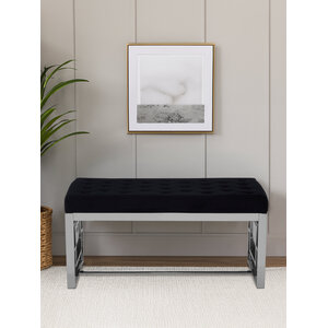 Allure Black Tufted Bench