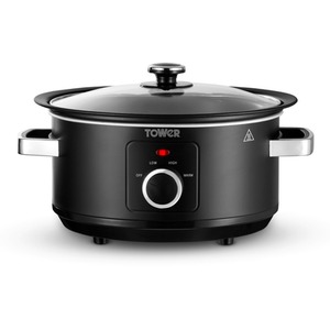 3.5L Sear  and Stew Slow Cooker Black