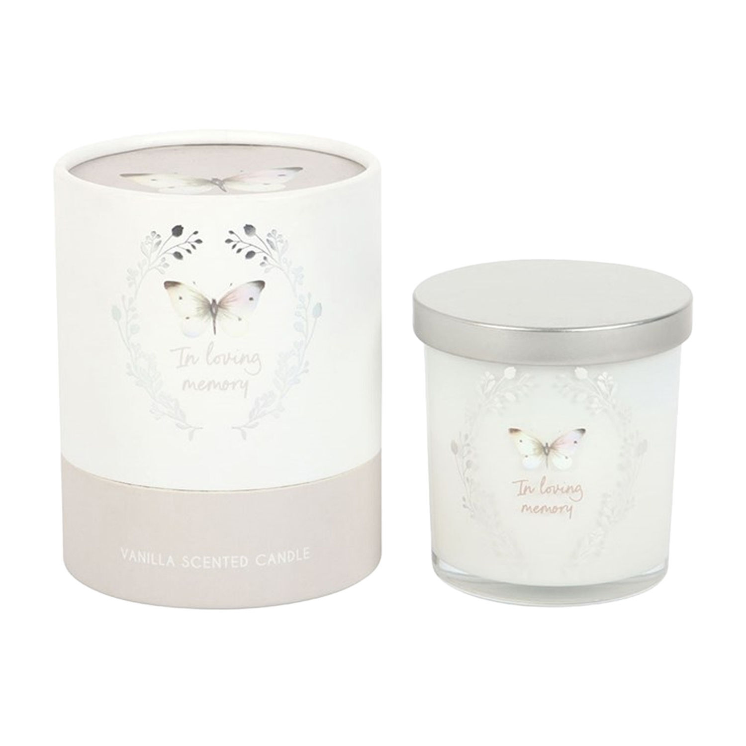 Something Different In Loving Memory Vanilla Butterfly Scented Candle - White