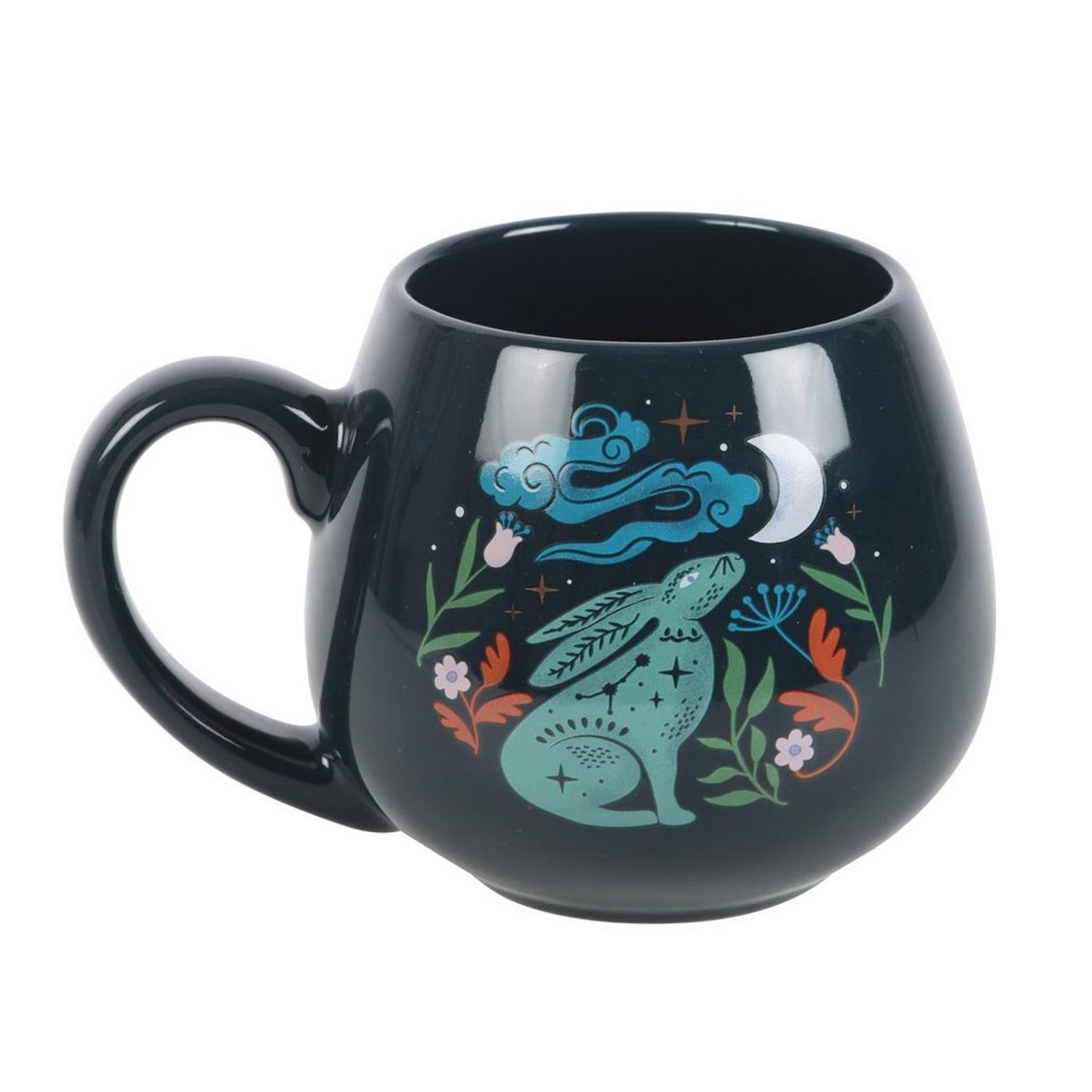 Something Different Midnight Hare Rounded Mug - Black