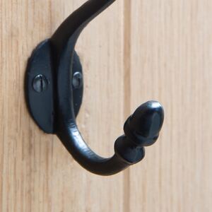 Antique Deco Hat & Coat Hook - W30mm x H135mm - Black - Pack of 10