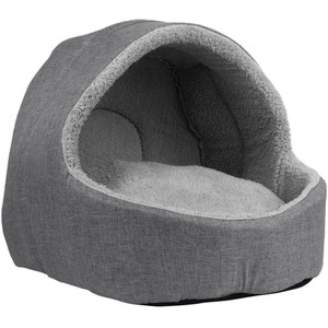 Proudpet Soft Fleece Cat Igloo Bed - Grey