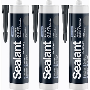 Hemway Hybrid Polymer Sealant & Adhesive Anthracite Grey Construction 3 Pack