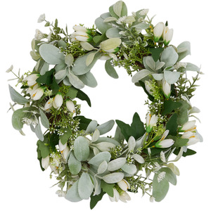 Lifeideas Artificial Peony Bunny Ear Leaf Wreath