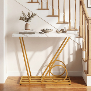 Modern Console Table with Cart inspired Design