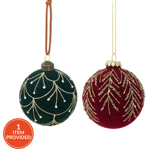 Flocked Glitter Bauble