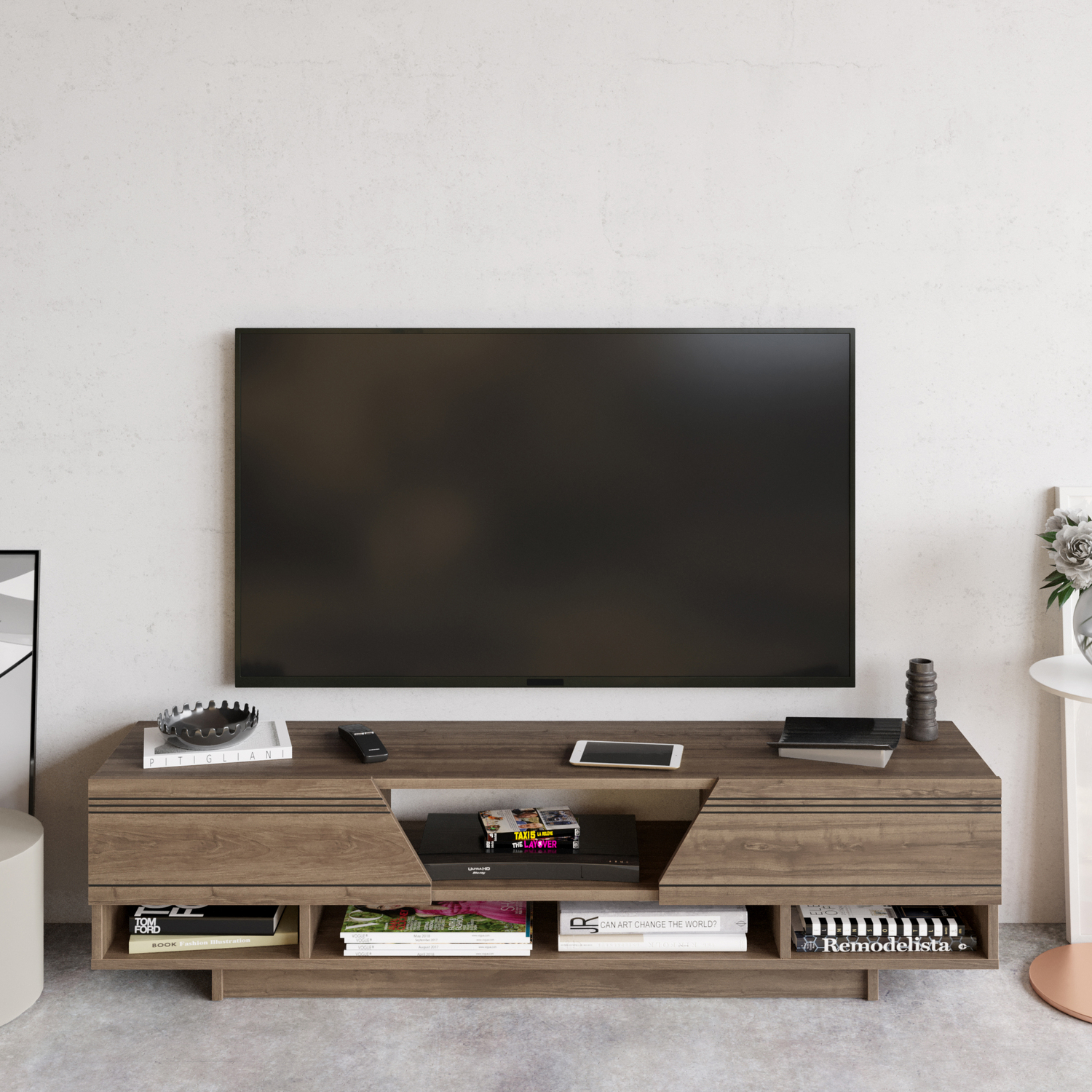Decorotika Aspa Tv Unit - Walnut