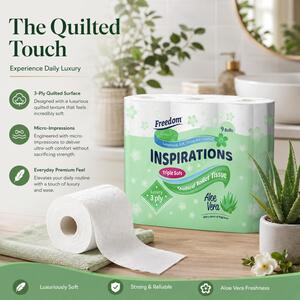 Freedom Aloe Vera Toilet Paper 45 Rolls with Kitchen Towels 24 Rolls