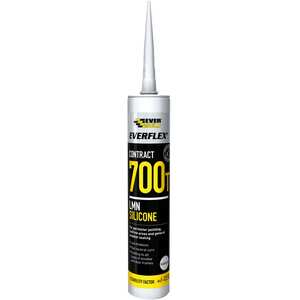 Everbuild Sika Everflex 700T LMN silicone sealant cartridge, black, 300ml.