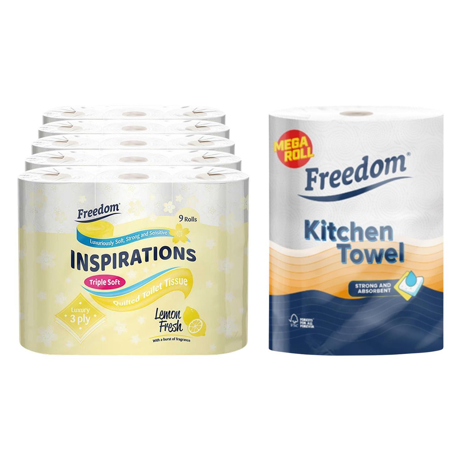 Freedom White Lemon 3-Ply 90 Rolls + Rhino Jumbo Kitchen Towels 24 Rolls In - Image 4