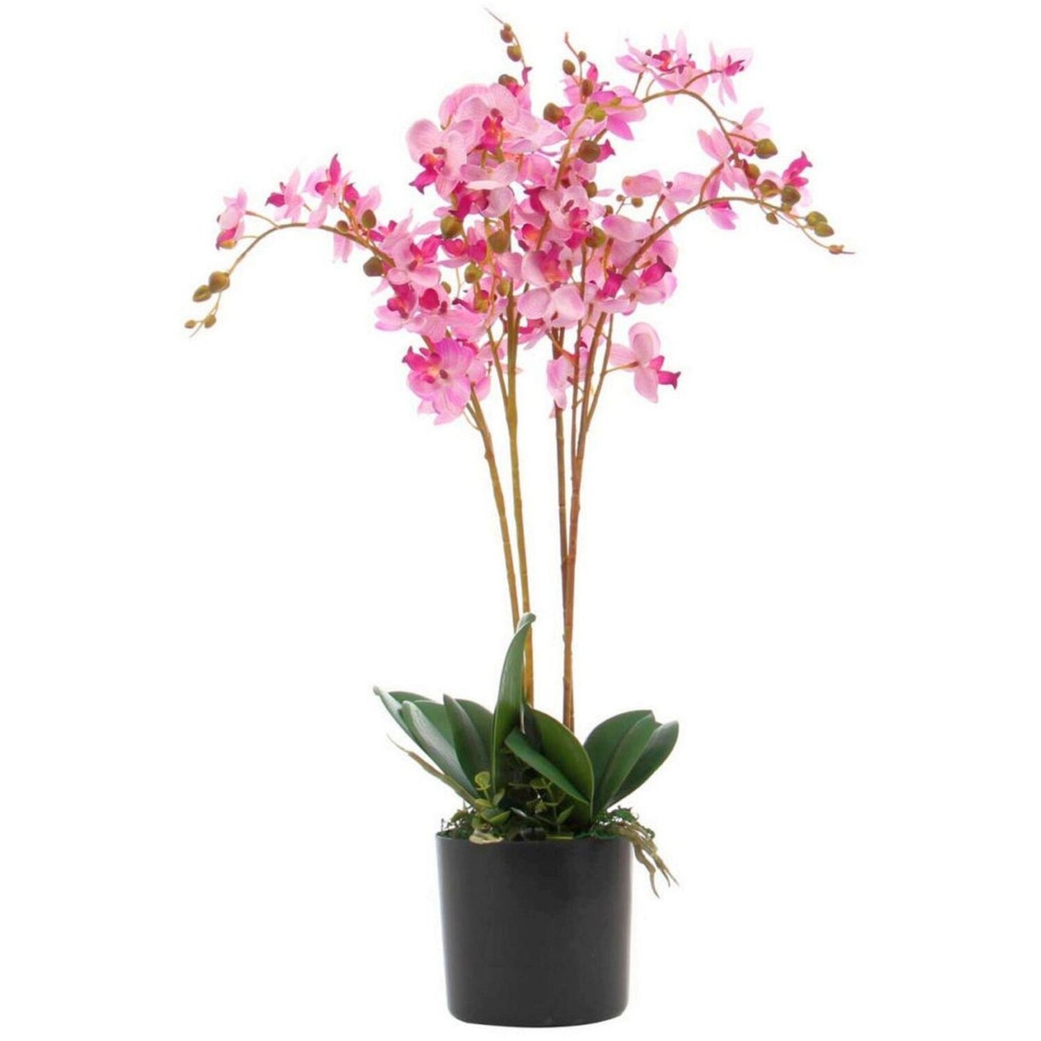Artificial Orchid Plant Potted Indoor Floral Decor - Light Pink