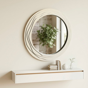 Ridged Circular Mirror
