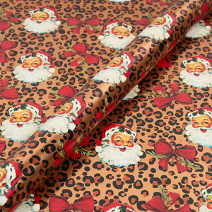 Leopard Print Santa Gift Wrapping Paper