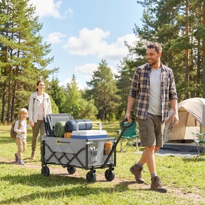 Outsunny 80L Festival Trolley on Wheels, Collapsible Wagon Cart