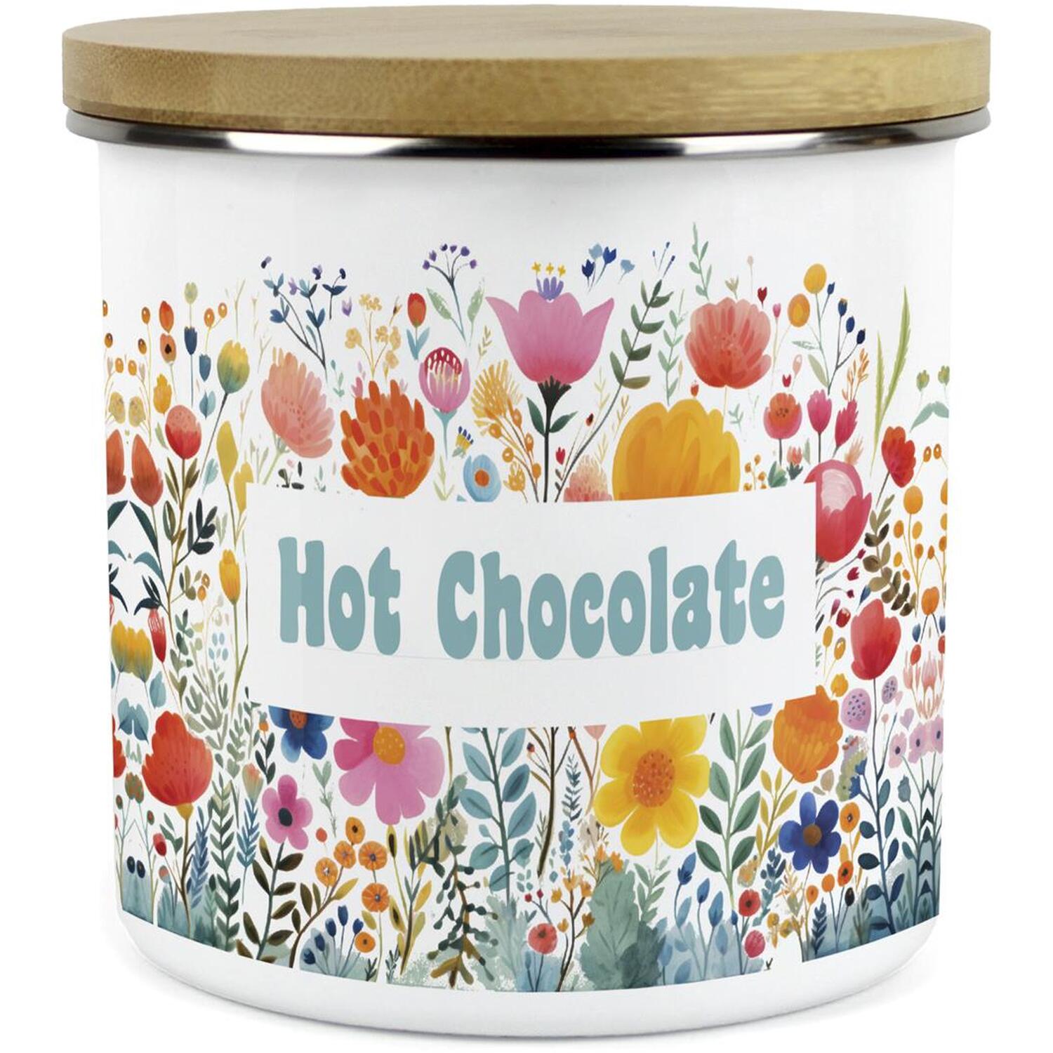 Purely Home Bright Floral Large Kitchen Storage Canister - White