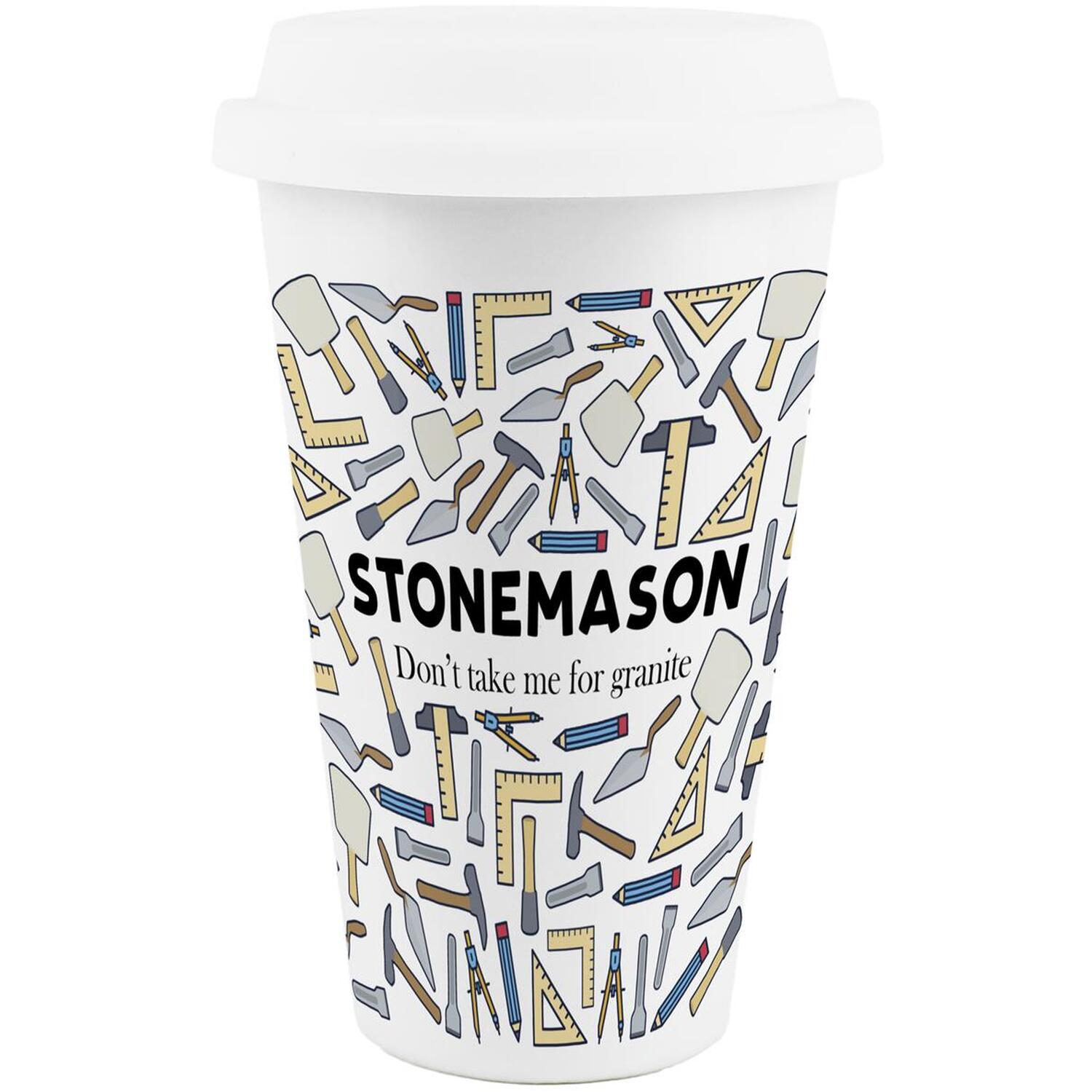 Image of Novelty Stonemason Ceramic Travel Mug -&hellip;