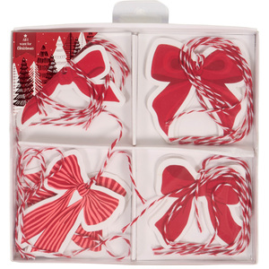 Pack of 20 Festive Bow Gift Tags