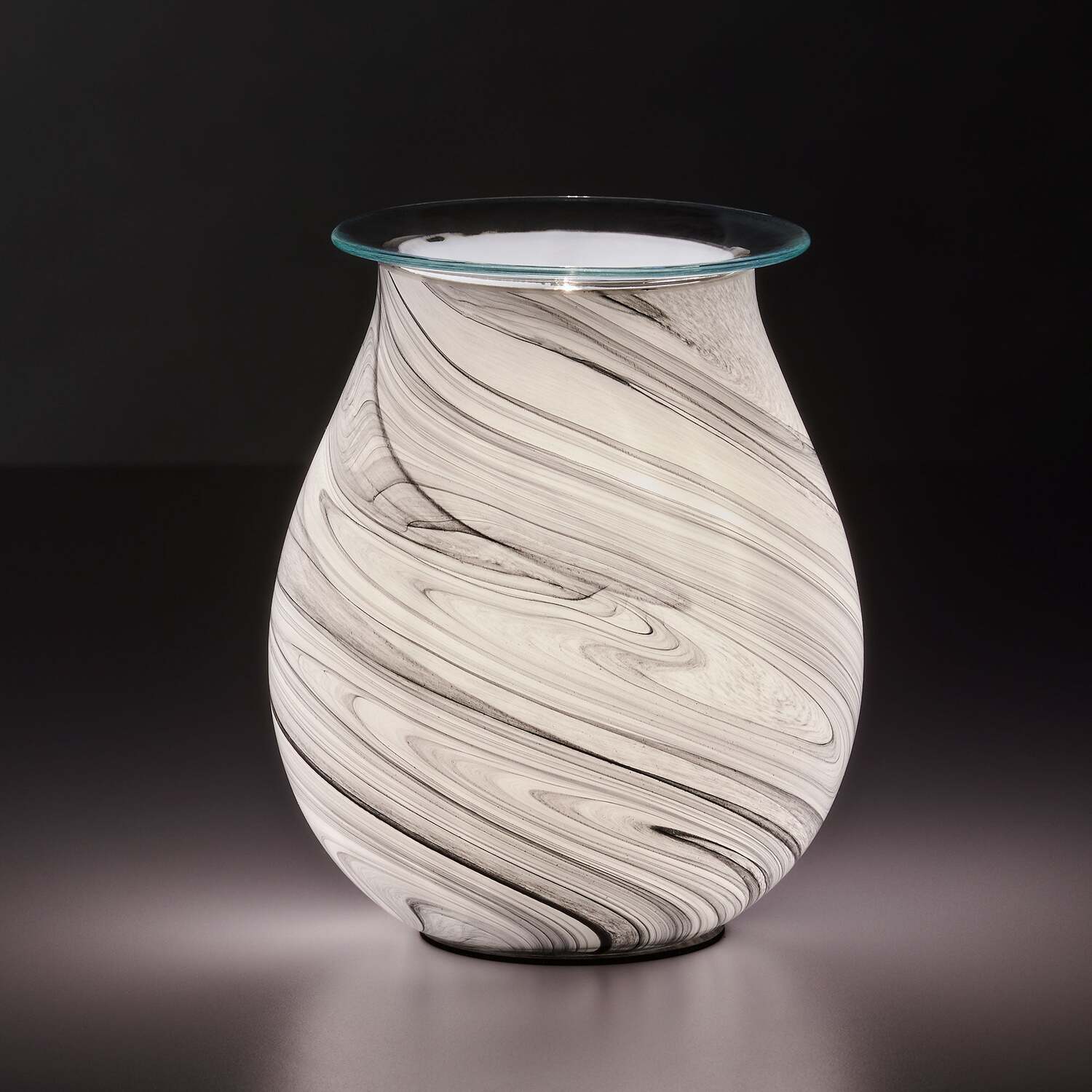 Sienna Glass Wax Melt Warmer Black & White