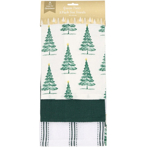 Pack of 3 Christmas Trees Tea Towels