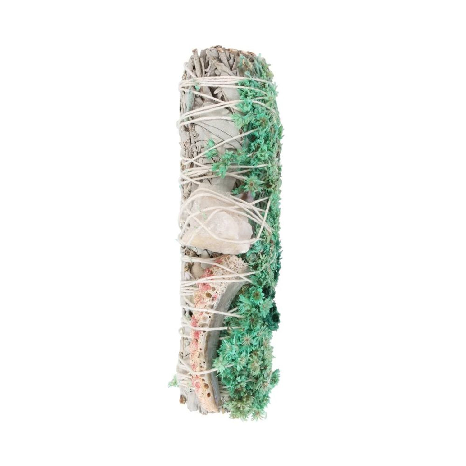 Something Different White Sage Quartz Smudge Stick Wand - White/Green