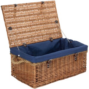 62cm Double Steamed Rope Handled Trunk with Blue Lining