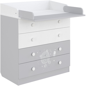 Changing Dresser 800 Shefa Kids, Teddy, White-Grey