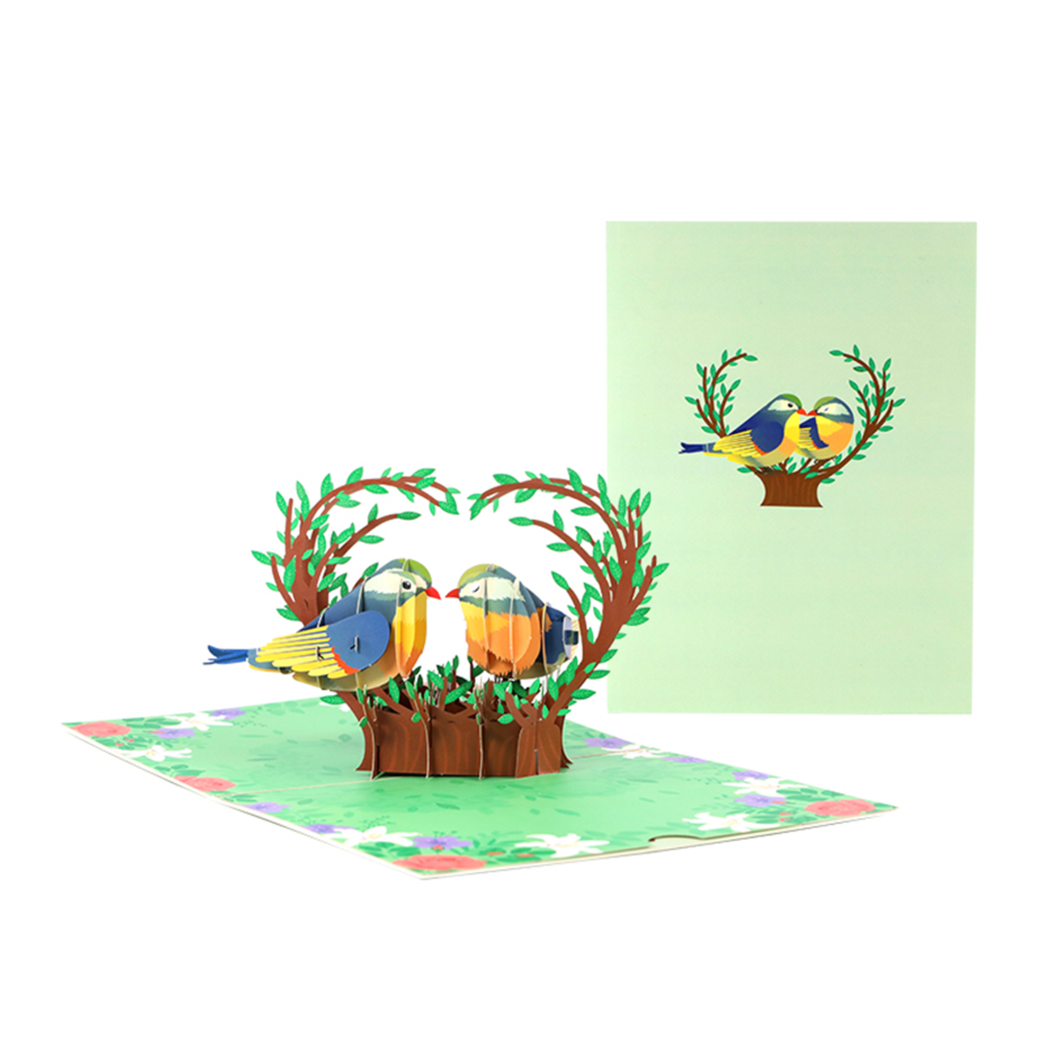Love Birds in Heart Nest 3D Pop Up Greeting Card -Valentine's Day Anniversary - Image 2
