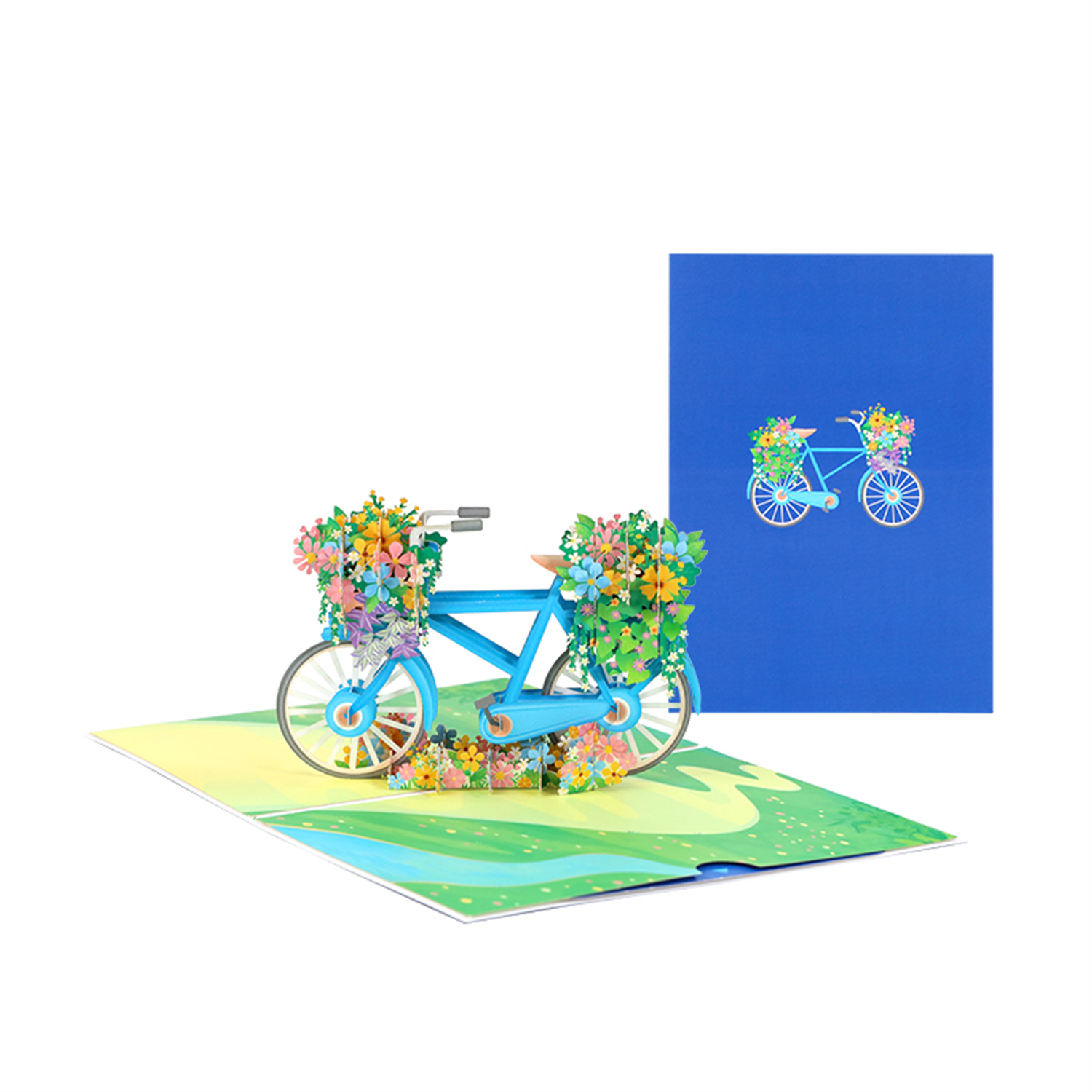 - Bicycle With Flower Baskets 3D Pop Up Greeting Card - Image 2